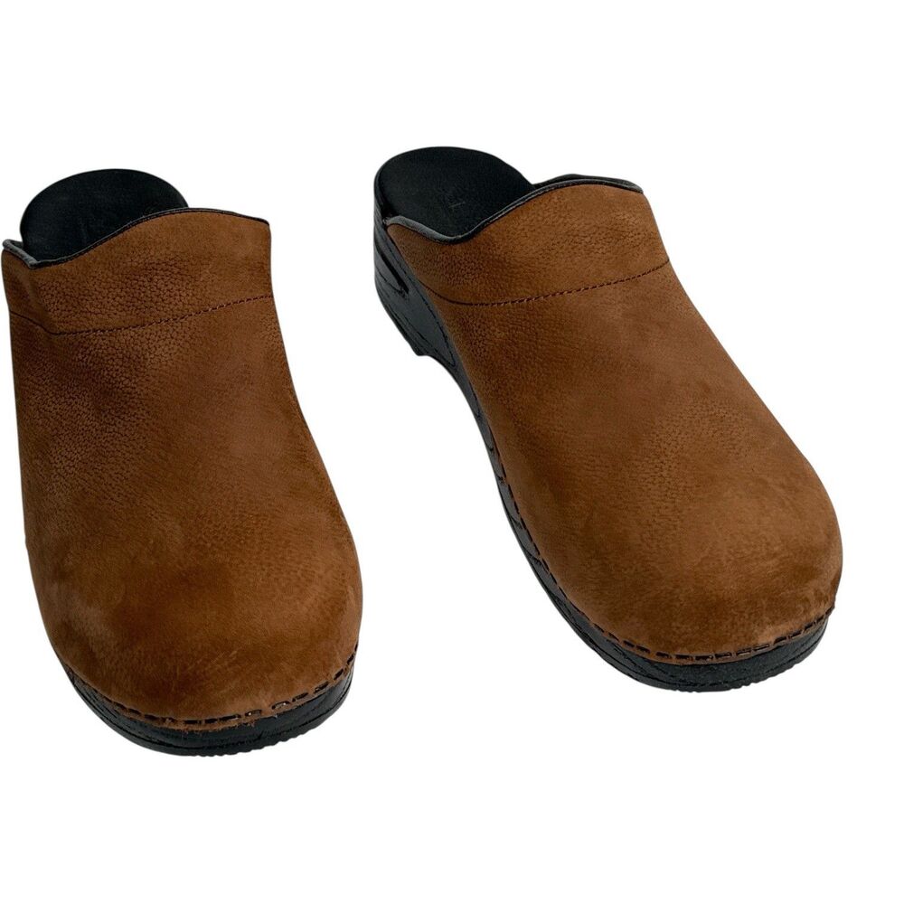 Sanita Karl Danish Clogs Antique Brown 450250 Leather Comfort Shoes NIB EU 48